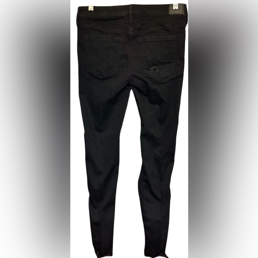 AMERICAN EAGLE WOMENS DREAM STRETCH JEGGING DESTROYED BLACK 10L/30W - Picture 3 of 9